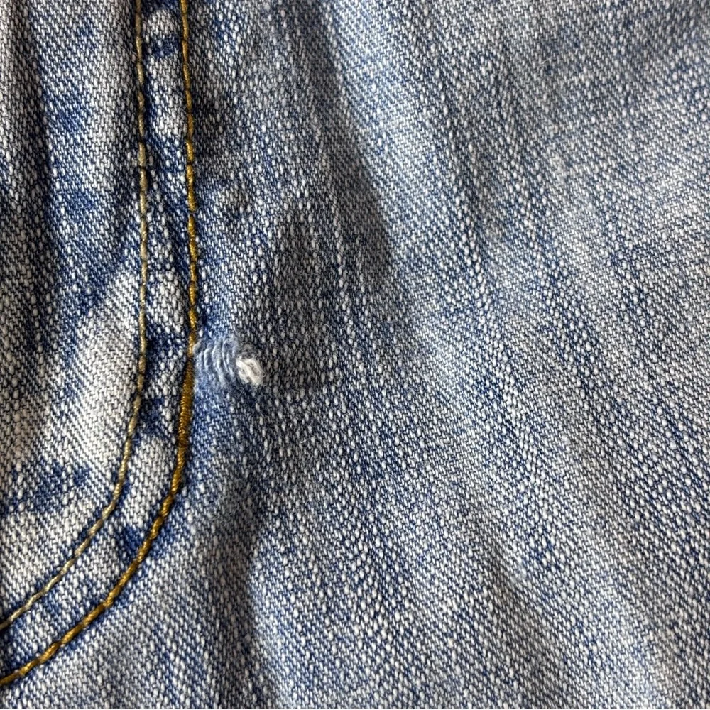 Flypaper Jeans Mens Light Wash Straight Leg Embroidered Skater Blue Size 32x34